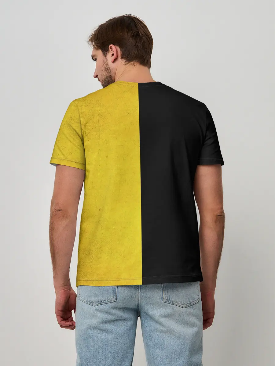 Мужская базовая футболка / Yellow and black smile