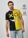 Мужская базовая футболка / Yellow and black smile