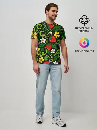 Мужская базовая футболка / Хохлома