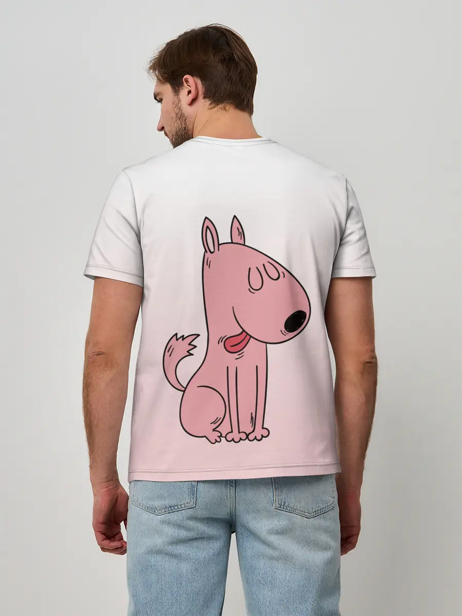Мужская базовая футболка / мультяшный мопс