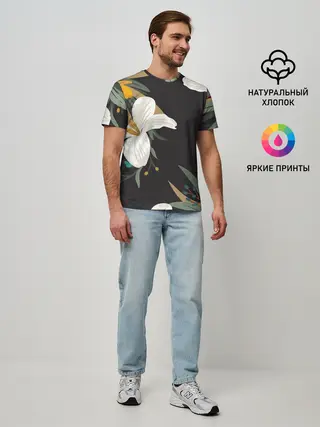 Мужская базовая футболка / Цветочный арт