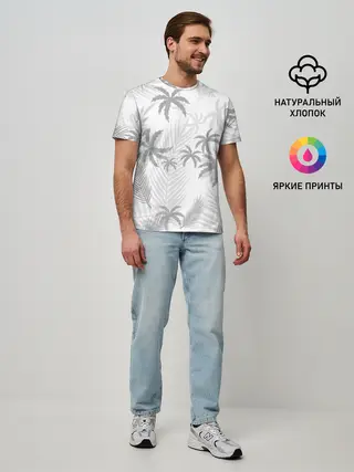 Мужская базовая футболка / ПАЛЬМЫ | ЛЕТО | TROPICAL