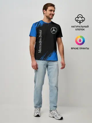 Мужская базовая футболка / MERCEDES / МЕРСЕДЕС
