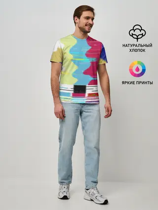 Мужская базовая футболка / TV glitch