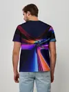 Мужская базовая футболка / Красочные светящиеся линии