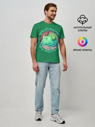 Мужская базовая футболка / Спящий Бульбазавр