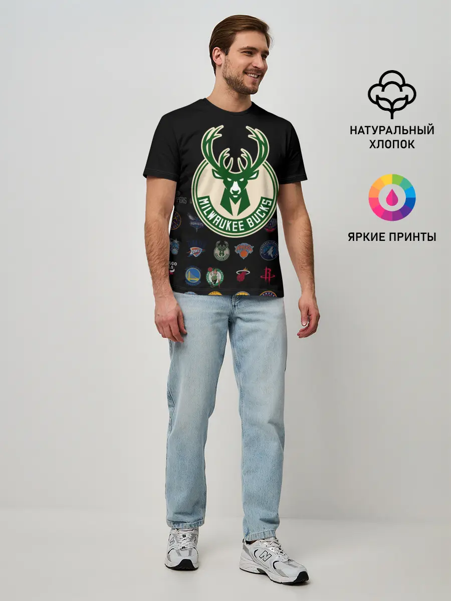 Мужская базовая футболка / Milwaukee Bucks