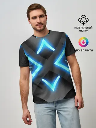 Мужская базовая футболка / НЕОНОВЫЕ СТРЕЛКИ 3D