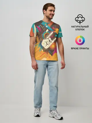 Мужская базовая футболка / Распальцовка music