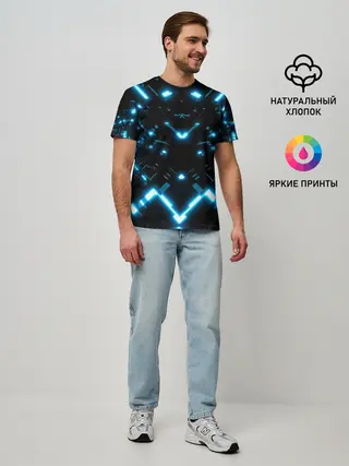 Мужская базовая футболка / Neon Lights