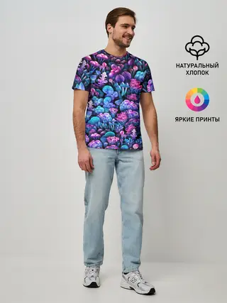 Мужская базовая футболка / Волшебные грибы