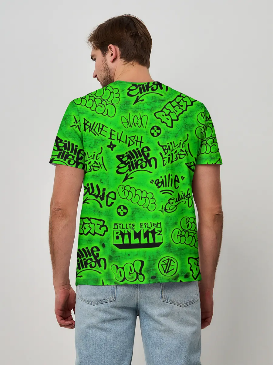 Мужская базовая футболка / Billie Eilish Graffiti glow