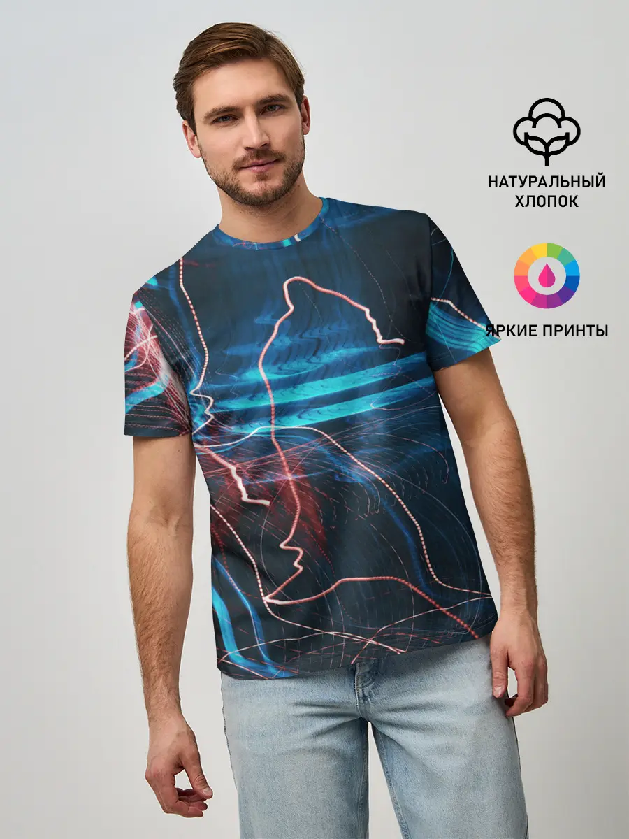 Мужская базовая футболка / Freeze Light digital art