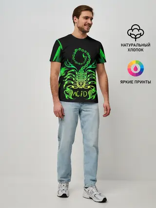 Мужская базовая футболка / Acid scorpion
