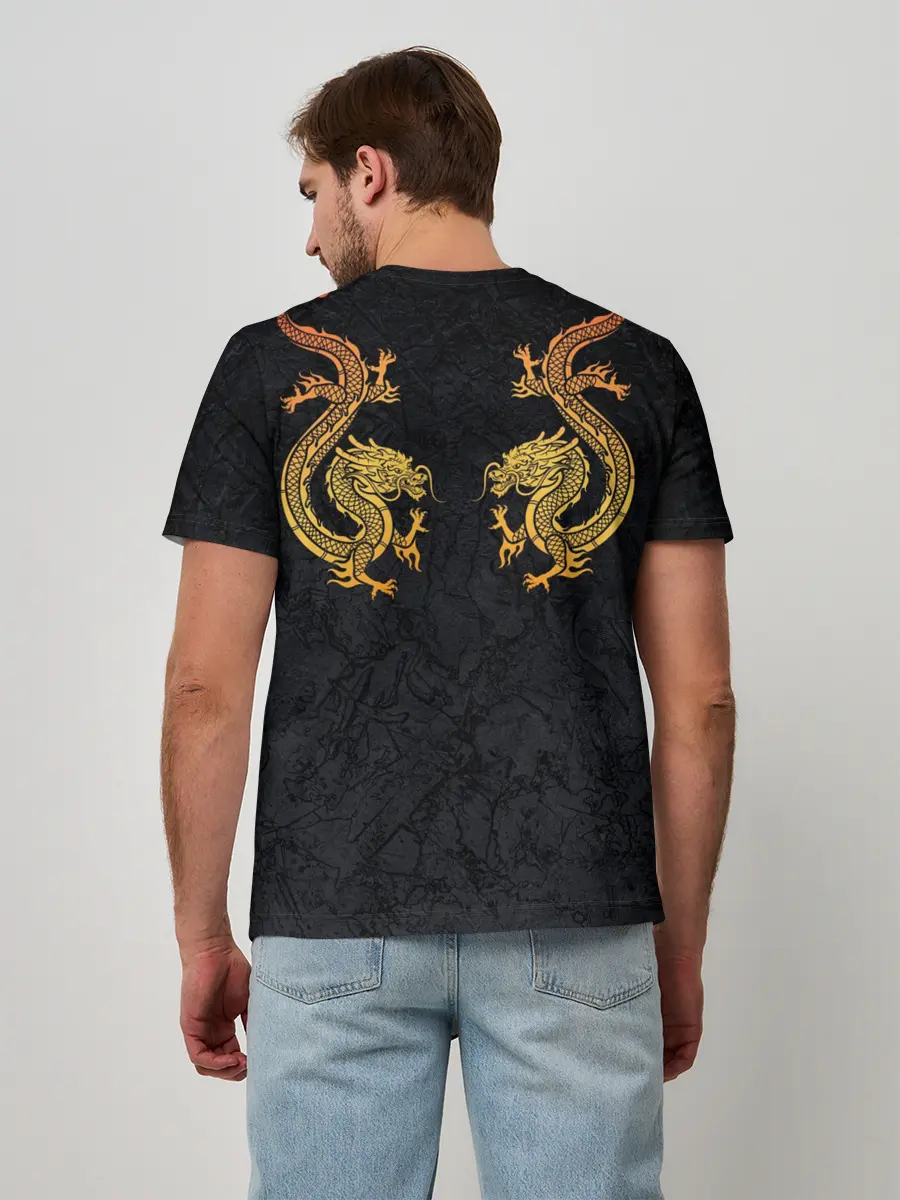 Мужская базовая футболка / GOLD CHINA DRAGONS