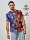 Мужская базовая футболка / Сине-Красные Разводы