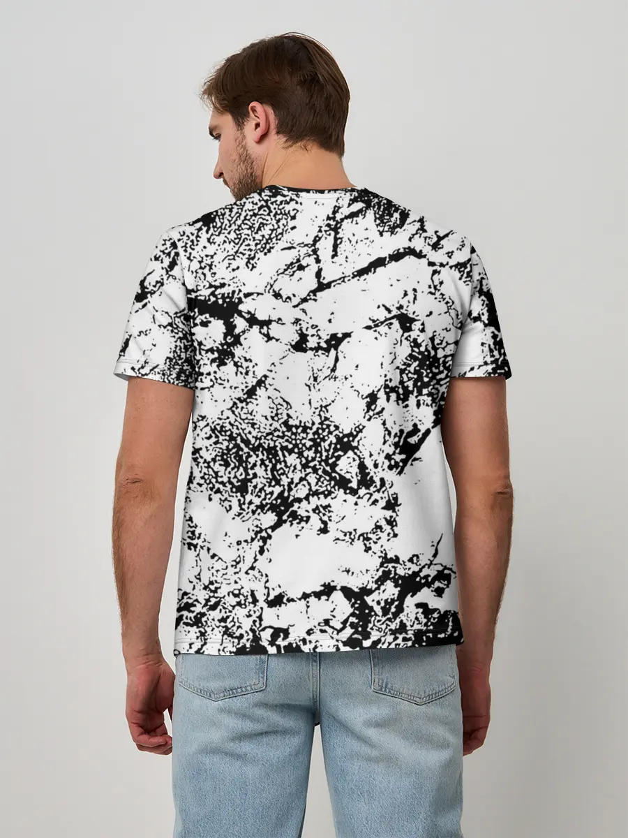 Мужская базовая футболка / Эффект линогравюры