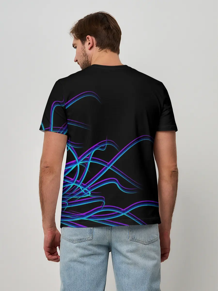 Мужская базовая футболка / Неоновые Щупальцы