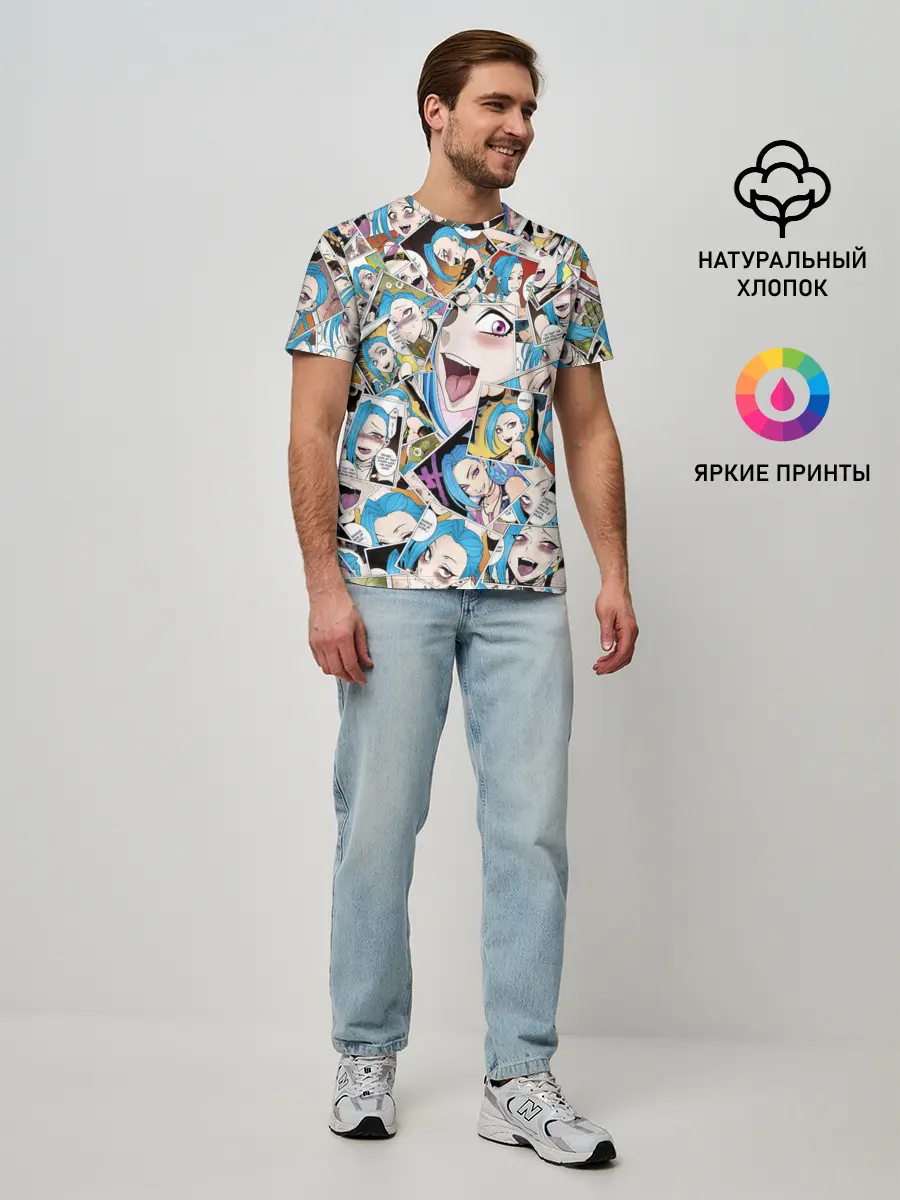 Мужская базовая футболка / Jinx Ahegao