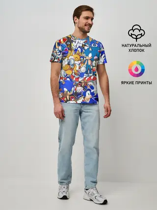 Мужская базовая футболка / SONIC PATTERN | СОНИК