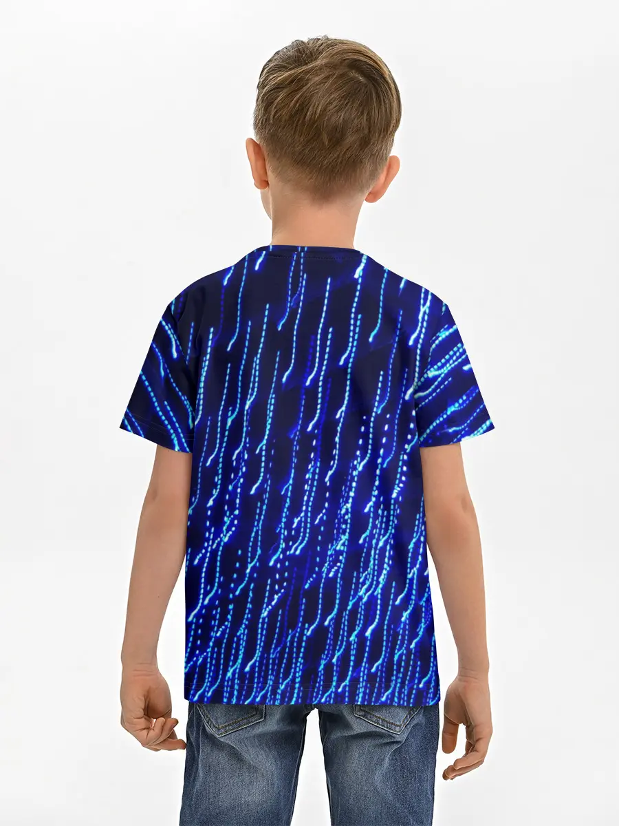 Детская базовая футболка / Neon rain
