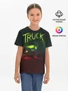 Детская базовая футболка / Truck neon