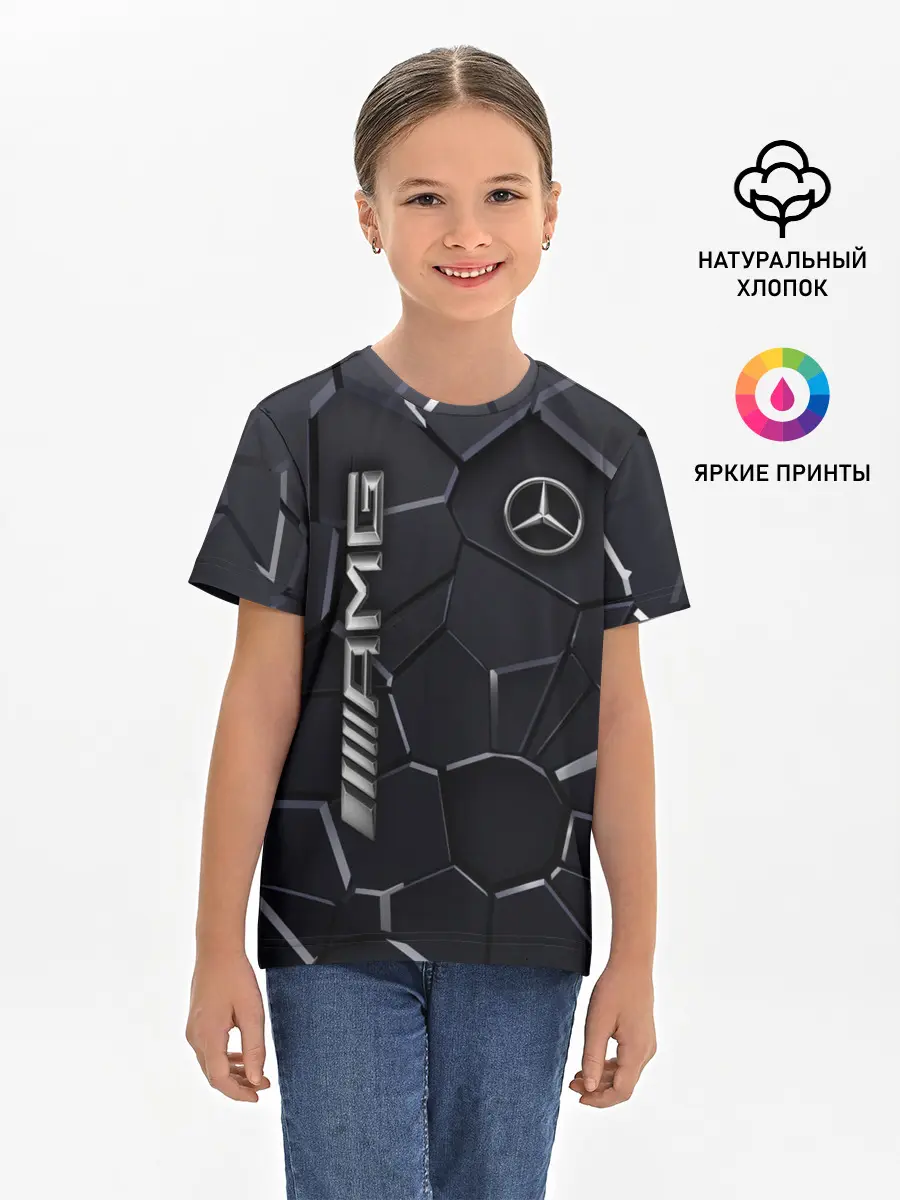 Детская базовая футболка / Mercedes AMG 3D плиты