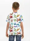 Детская базовая футболка / Морской паттерн с крабами и водорослями