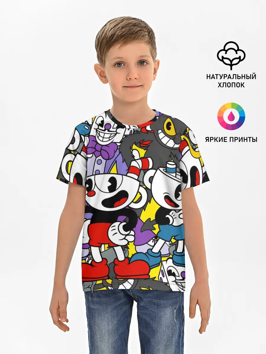 Детская базовая футболка / Cuphead