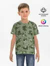 Детская базовая футболка / Камуфляж с котиками