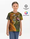Детская базовая футболка / Тигр 3D