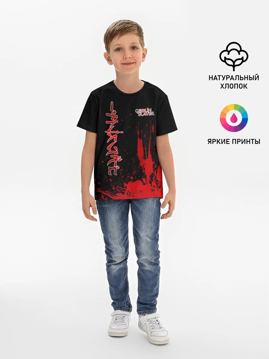 Детская базовая футболка / Goblin Slayer на Японском
