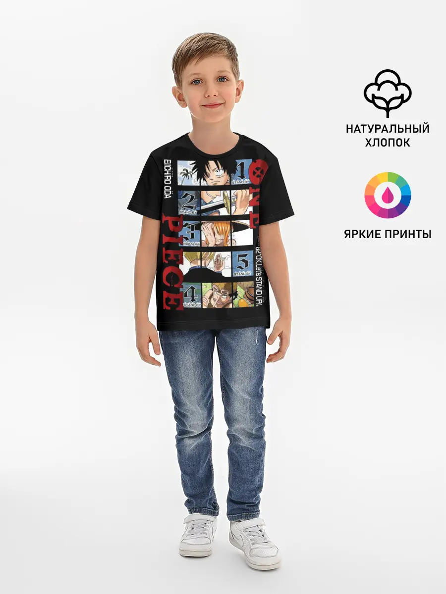 Детская базовая футболка / Пятерка из Ван Пис