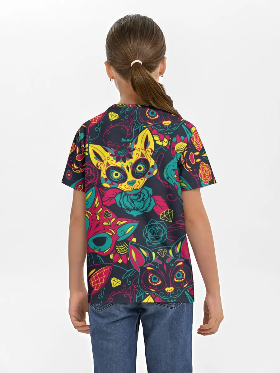 Детская базовая футболка / Кошачий День Мёртвых