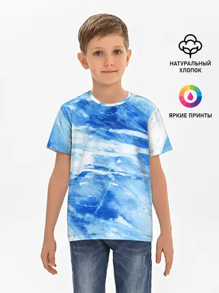 Детская базовая футболка / Вода акварель