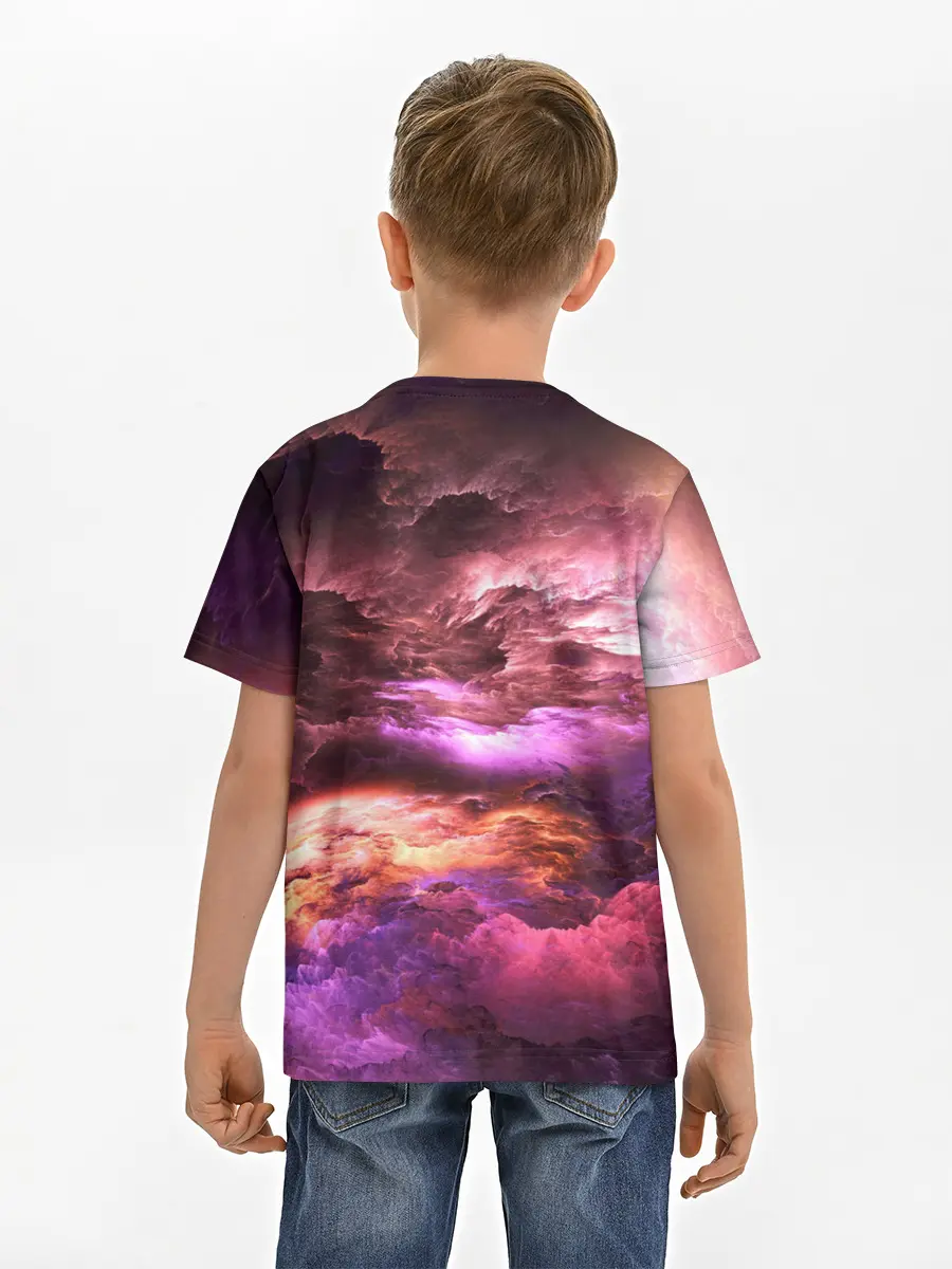 Детская базовая футболка / закат абстракция