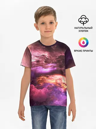 Детская базовая футболка / закат абстракция