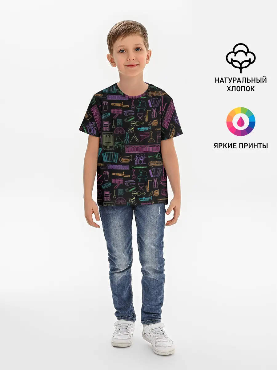 Детская базовая футболка / Музыкальные Инструменты