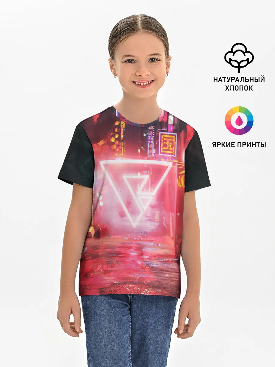 Детская базовая футболка / КИБЕР НЕОН