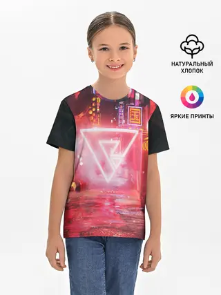 Детская базовая футболка / КИБЕР НЕОН