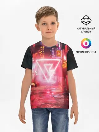 Детская базовая футболка / КИБЕР НЕОН