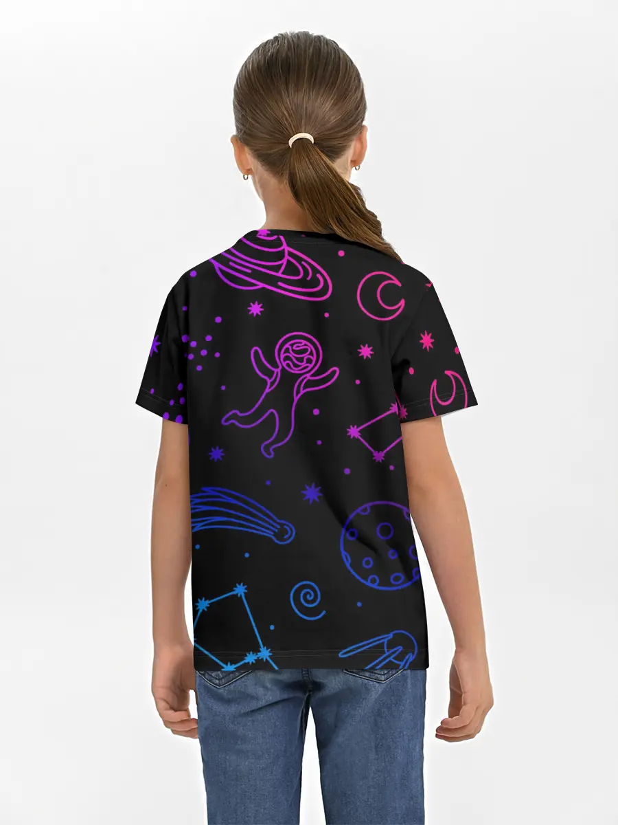 Детская базовая футболка / Космический рисунок