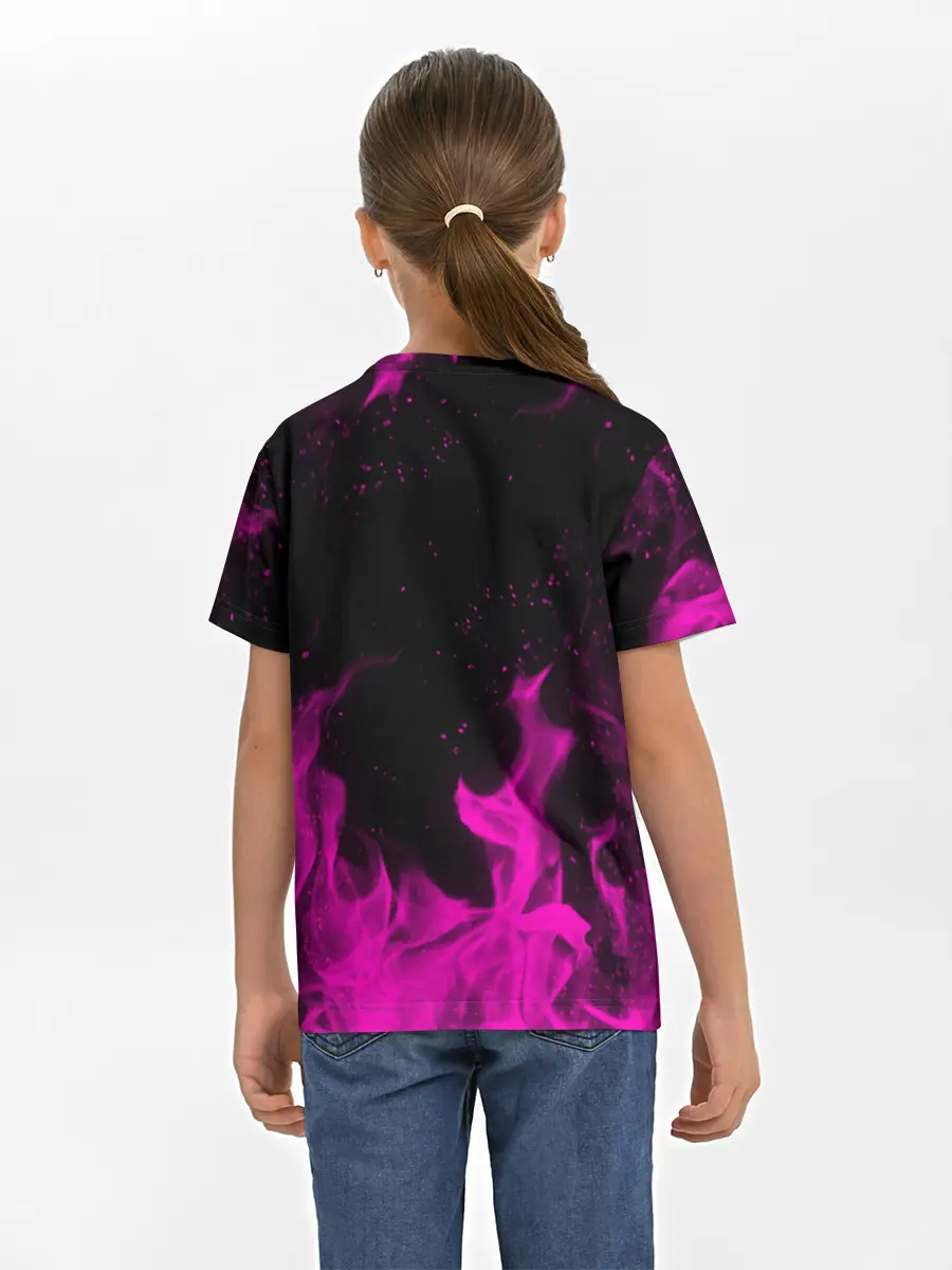 Детская базовая футболка / KILLER QUEEN розовое пламя