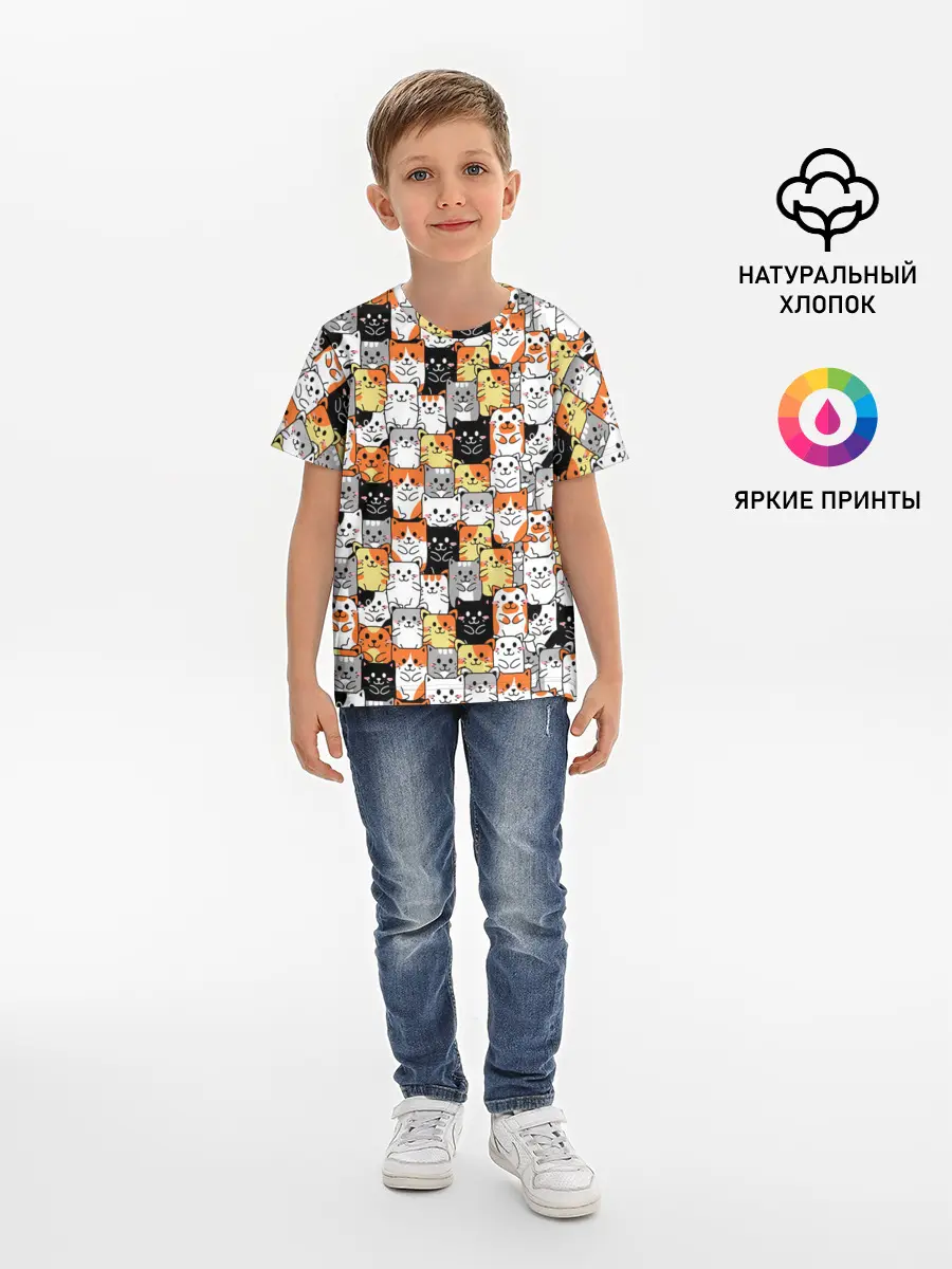 Детская базовая футболка / Котики