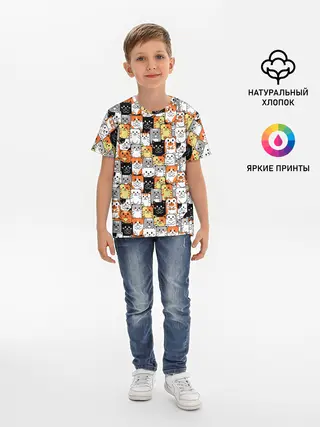 Детская базовая футболка / Котики