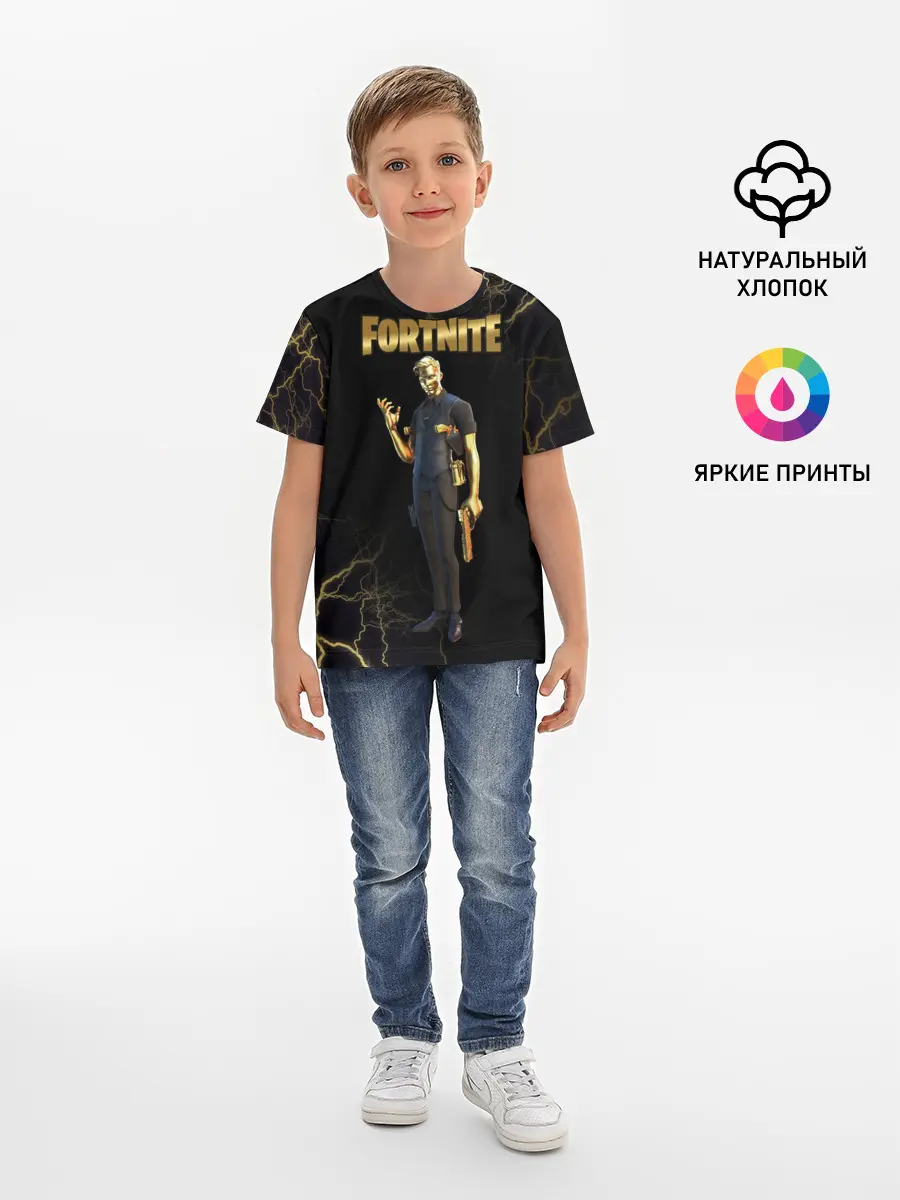 Детская базовая футболка / Gold Midas Fortnite 2