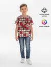 Детская базовая футболка / Розы в клеточку