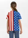 Детская базовая футболка / Американский Флаг