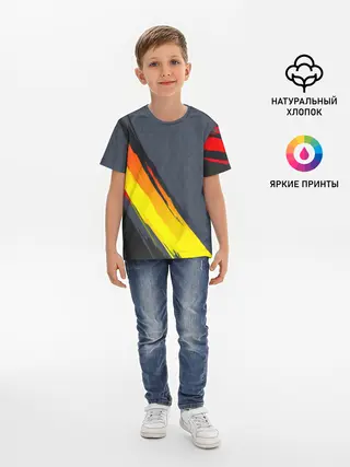 Детская базовая футболка / Gray Yellow Style