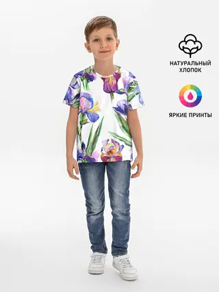 Детская базовая футболка / Ирисы